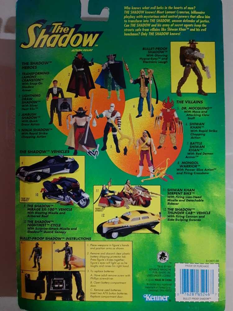 The Shadow Electronic Bullet-Proof Action Figure Kenner 1994  vinyl figure collectible [Barcode 076281652467] - Main Image 2