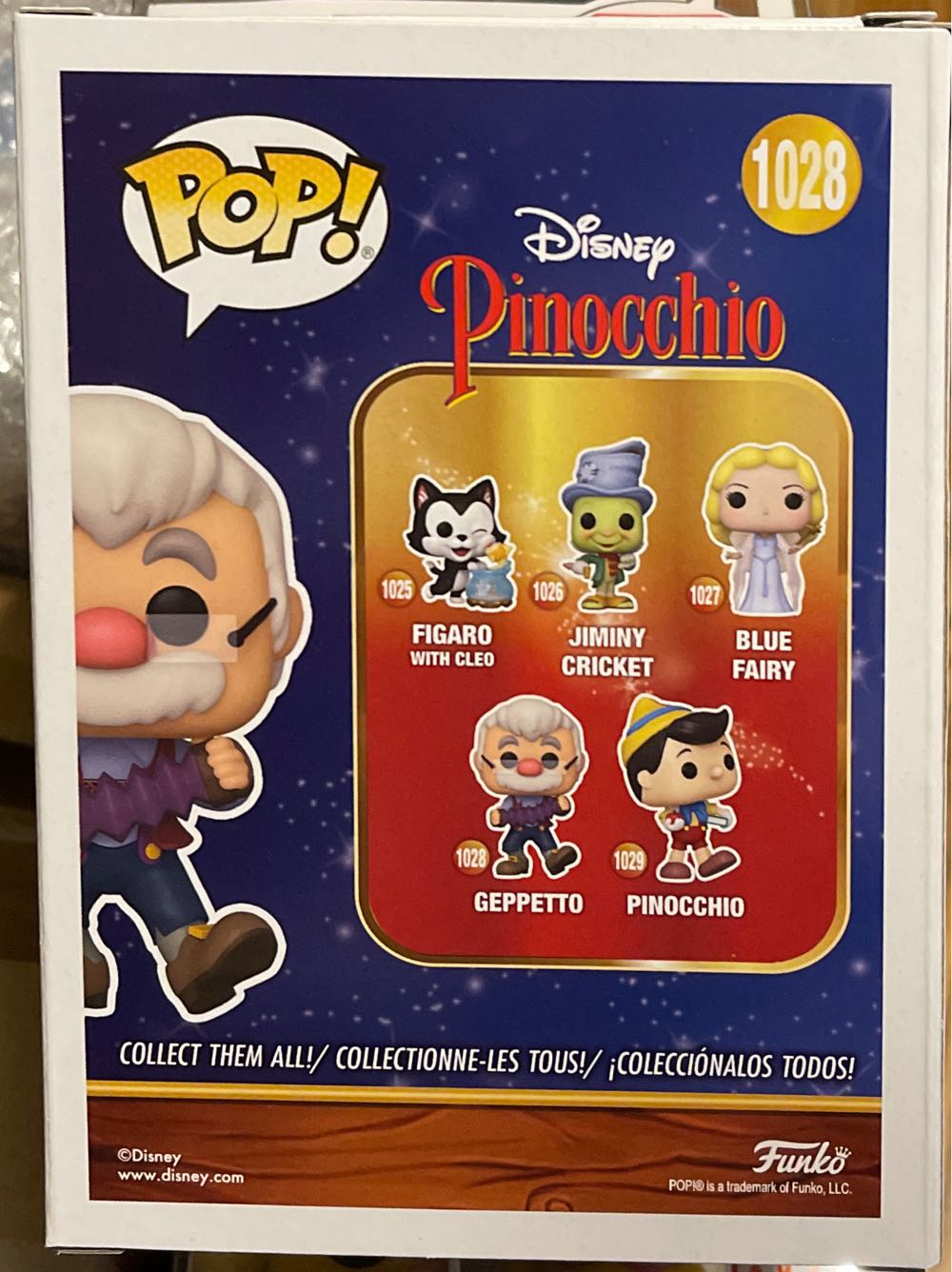 Geppetto (Pinocchio) Disney 1028 Funko Pop - Pinocchio vinyl figure collectible [Barcode 889698515368] - Main Image 4