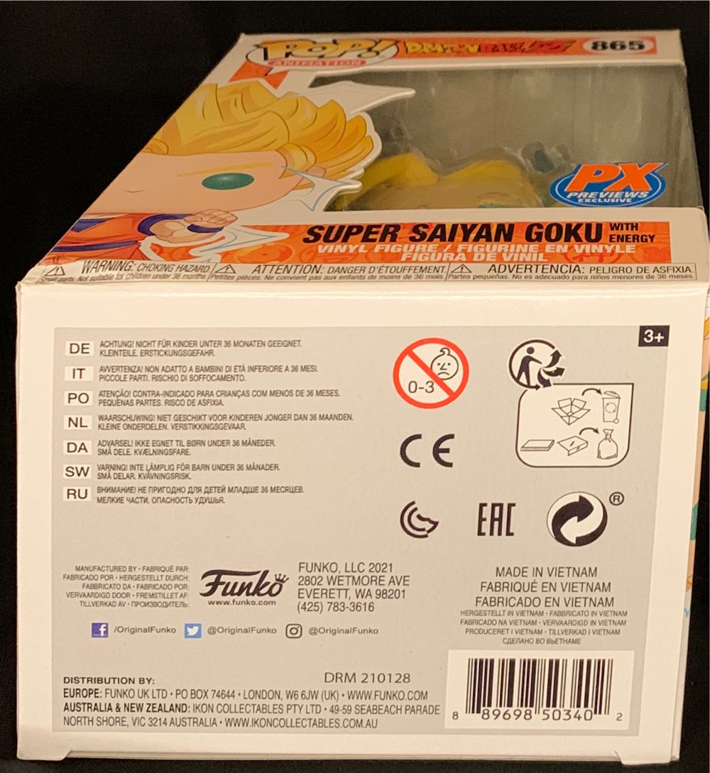 Dragon Ball: Super Saiyan Goku w/ Energy, #865 - Dragon Ball Z vinyl figure collectible [Barcode 889698503402] - Main Image 3