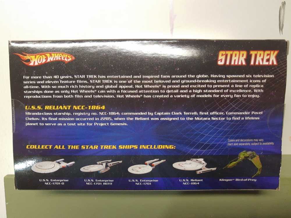 Star Trek Hot Wheels: USS Reliant NCC-1864 (Die-Cast Metal) - Star Trek vinyl figure collectible [Barcode 027084760675] - Main Image 2