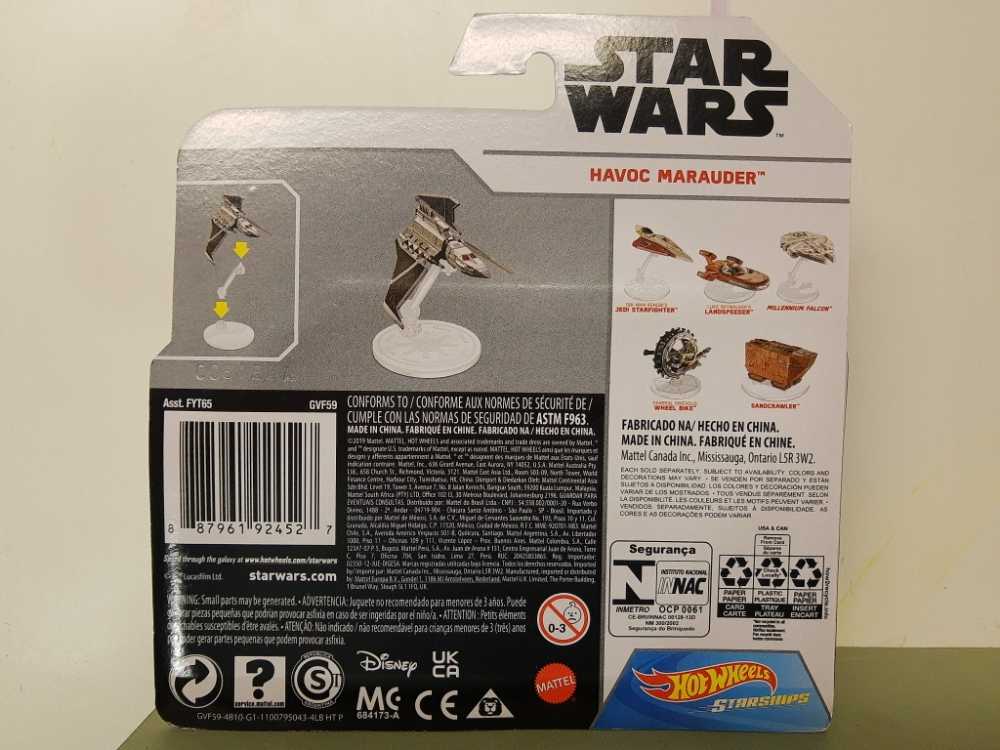 Star Wars Hot Wheels Vehicle - Havoc Marauder White Card - Star Wars vinyl figure collectible [Barcode 887961924527] - Main Image 2
