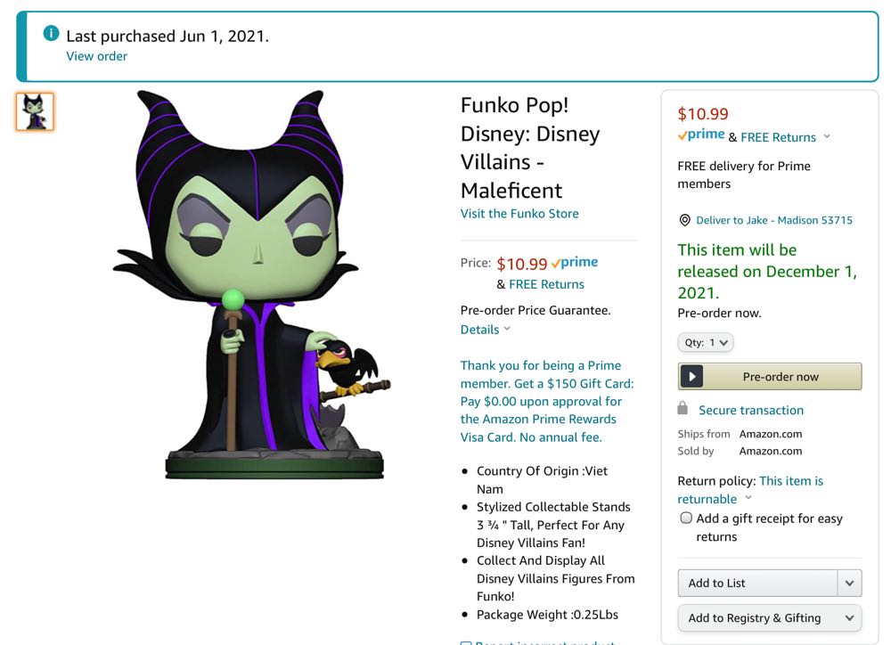 Maleficent - Sleeping Beauty vinyl figure collectible - Main Image 2