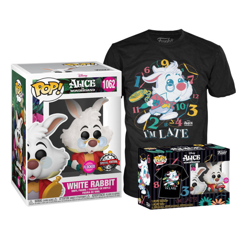 Alice In Wonderland White Rabbit Pop And Tee- Flocked Target Exclusive - Alice in Wonderland vinyl figure collectible [Barcode 889698563314] - Main Image 4