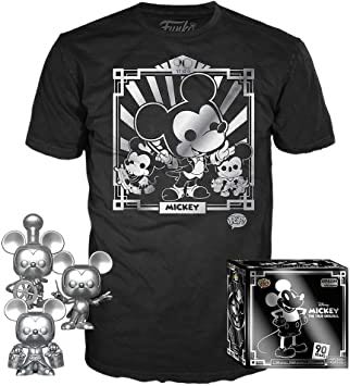 Mickey Mouse Silver 3-Pack with T-Shirt Bundle (Amazon Exclusive) - Disney vinyl figure collectible [Barcode 889698365178] - Main Image 4