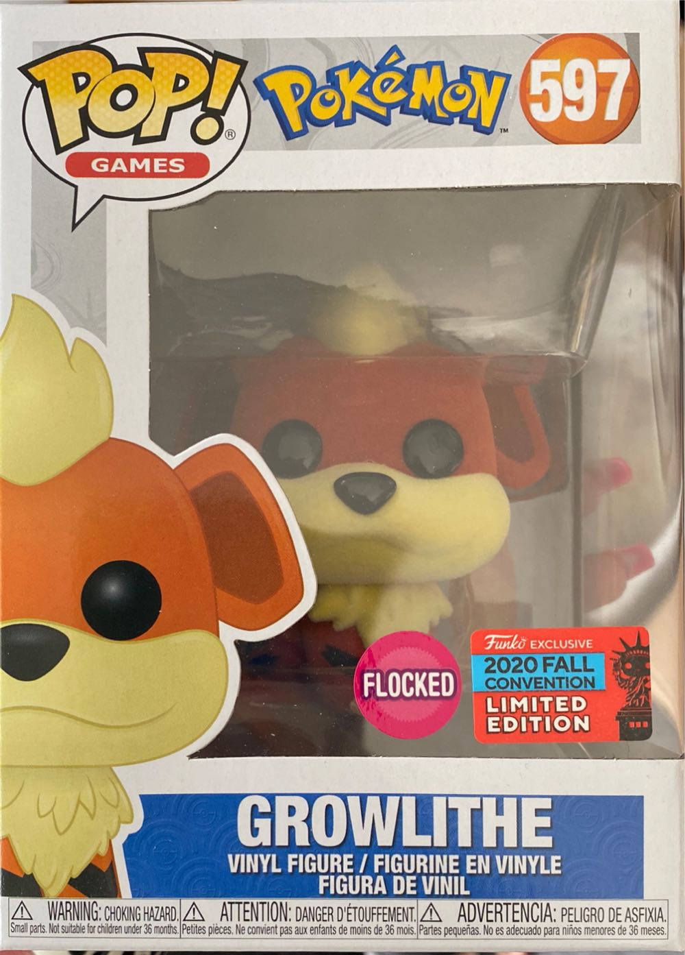 Growlithe Flocked Fall Convention - Pokémon vinyl figure collectible [Barcode 889698506854] - Main Image 2