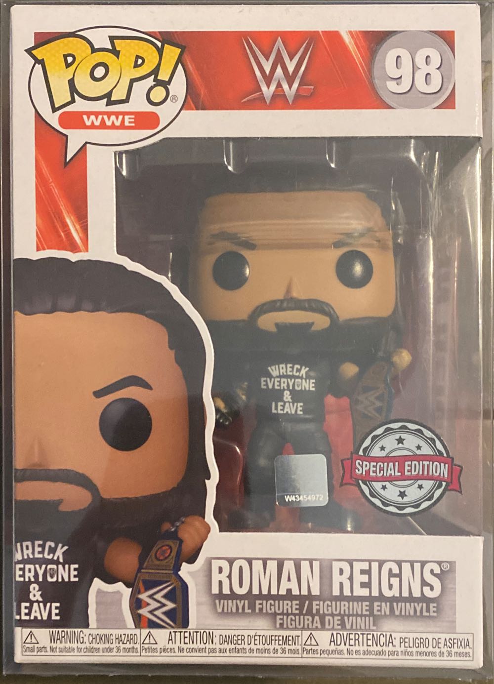Roman Reigns (Universal Champion) - WWE vinyl figure collectible [Barcode 889698573092] - Main Image 3