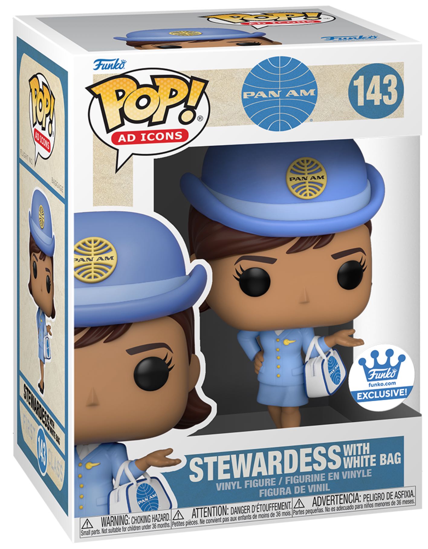 143 Stewardess with White Bag - Ad Icons vinyl figure collectible [Barcode 889698572347] - Main Image 2