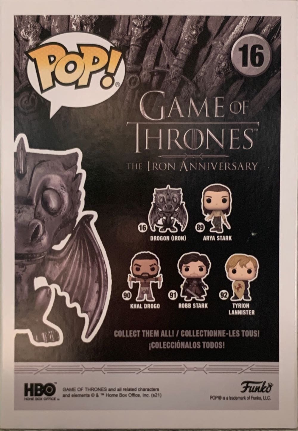 Drogon (Iron) - Game of Thrones vinyl figure collectible [Barcode 889698567947] - Main Image 3