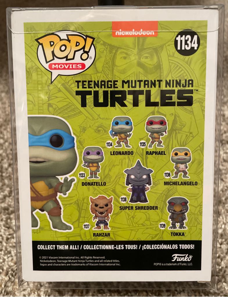 Leonardo - 1134  - Teenage Mutant Ninja Turtles - Funko Pop Movies - Teenage Mutant Ninja Turtles vinyl figure collectible [Barcode 889698561617] - Main Image 2