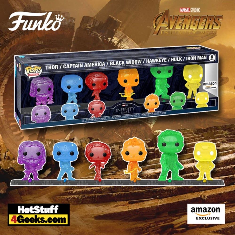 Funko Pop! Artist Series: Marvel Infinity Saga Avengers With Base 6 Pack Amazon Exclusive - Marvel Universe vinyl figure collectible [Barcode 889698576192] - Main Image 2