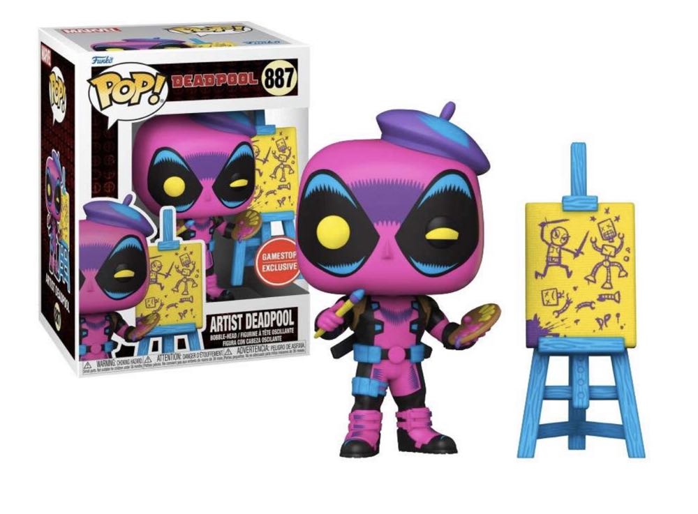 Deadpool: Artist [Blacklight] Pop! 887 - Deadpool vinyl figure collectible [Barcode 889698584296] - Main Image 3