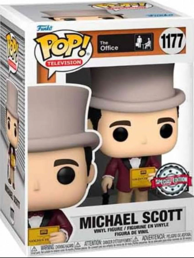 Office:  1177 Michael Scott (Golden Ticket) - Funko vinyl figure collectible [Barcode 889698582209] - Main Image 3