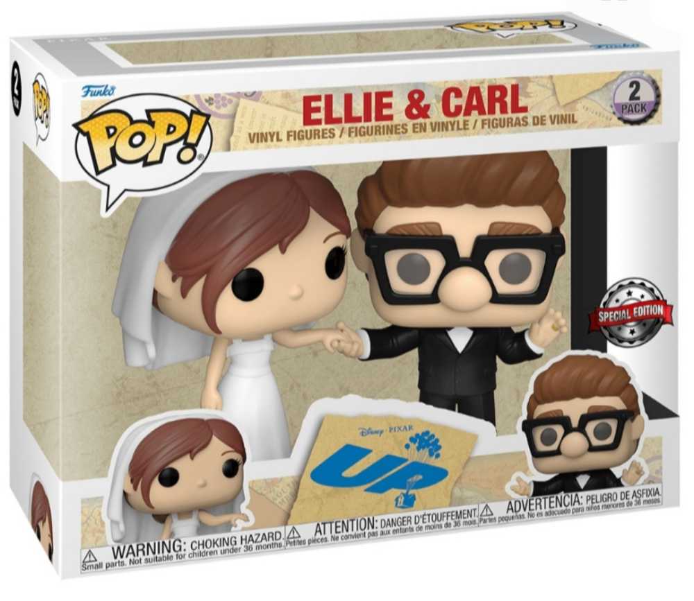 Up Ellie & Carl Wedding PIB Exclusive 2pack - Up vinyl figure collectible [Barcode 889698588607] - Main Image 2