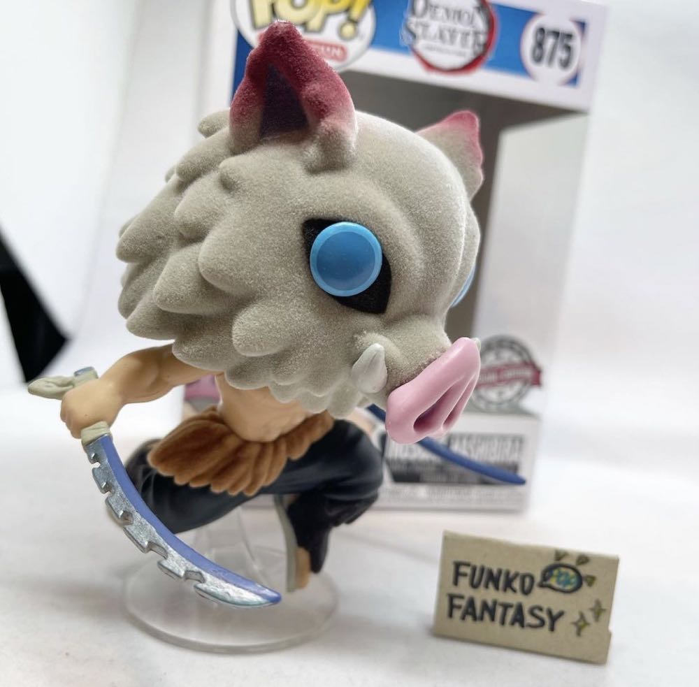 Flocked Chase Inosuke Hashibira Pop - Demon Slayer vinyl figure collectible [Barcode 889698406215] - Main Image 4