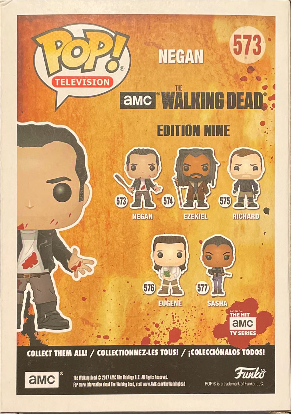 Jeffrey Dean Morgan - Autographed - Funko Pop - Negan (Bloody) - The Walking Dead vinyl figure collectible [Barcode 889698252065] - Main Image 2