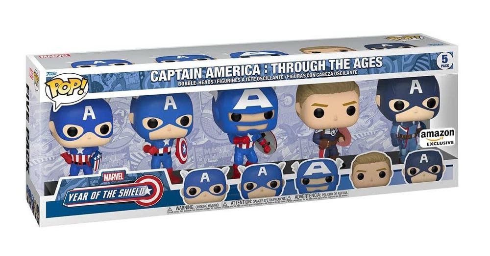 Captain America: Through the Ages (5 Pack) - Marvel Universe vinyl figure collectible [Barcode 889698554824] - Main Image 2