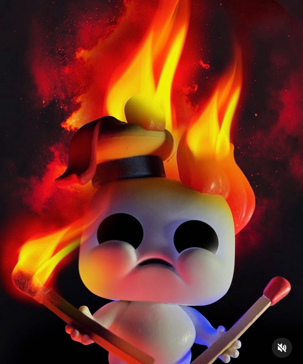 Mini Puft (on Fire) - Ghostbusters vinyl figure collectible [Barcode 889698491938] - Main Image 2
