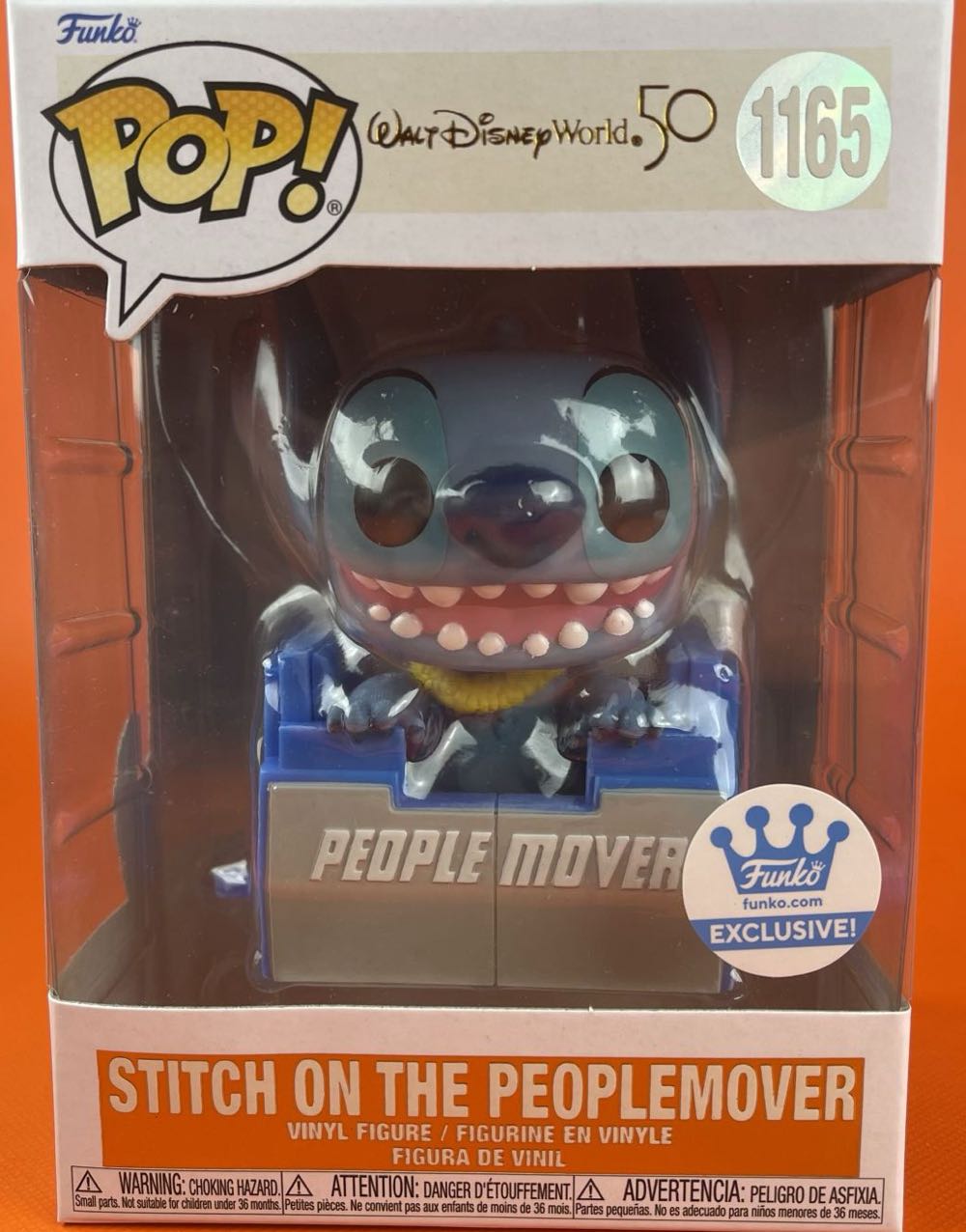 Stitch On The Peoplemover - 1163 -exclusive -  (Walt Disney World 50) Funko Pop - Disney vinyl figure collectible [Barcode 889698606578] - Main Image 3