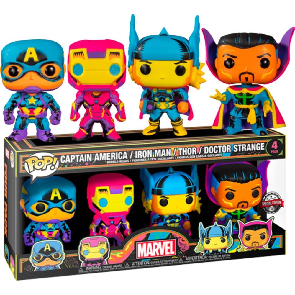 Marvel Black light Four Pack - The Avengers vinyl figure collectible [Barcode 889698588621] - Main Image 4