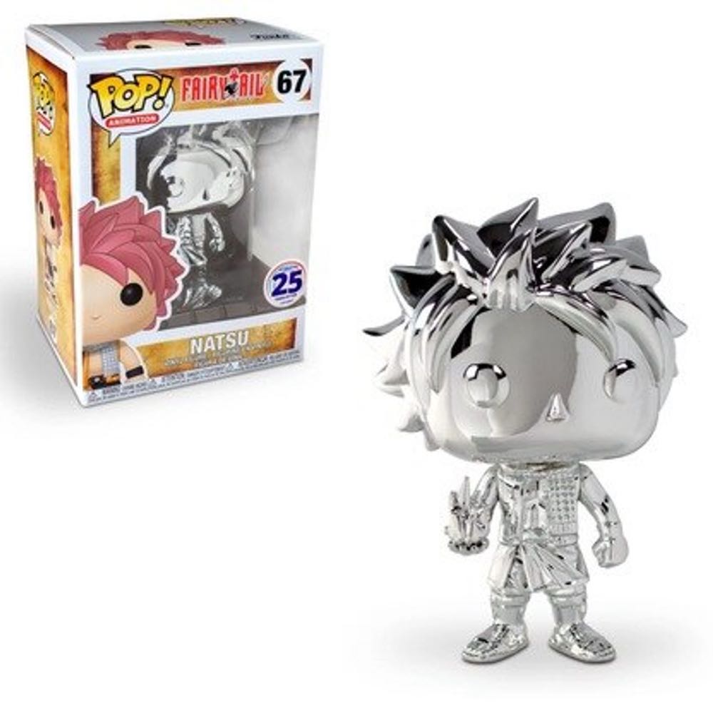 Funko Pop Funimation Exclusive : Silver Chrome Natsu #67 25 Years Of Fun - Fairy Tail vinyl figure collectible [Barcode 889698422833] - Main Image 2