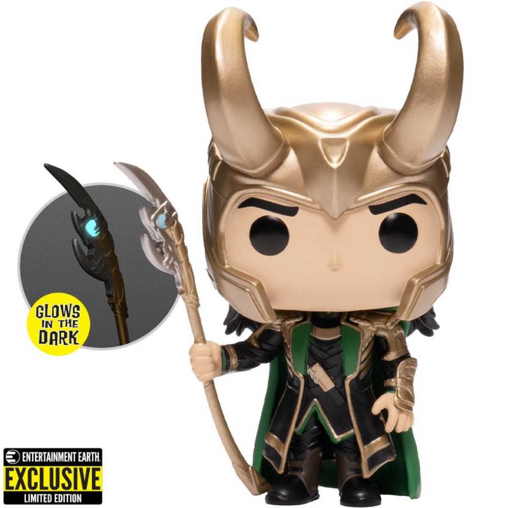 Loki: Loki w/ Scepter, (GITD) - Avengers vinyl figure collectible [Barcode 889698627061] - Main Image 2