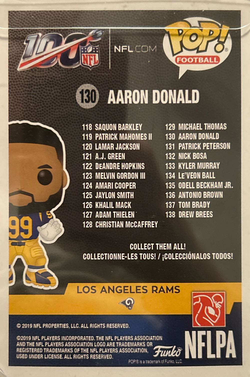 #130 Football: LA Rams: Aaron Donald  vinyl figure collectible [Barcode 889698428767] - Main Image 4