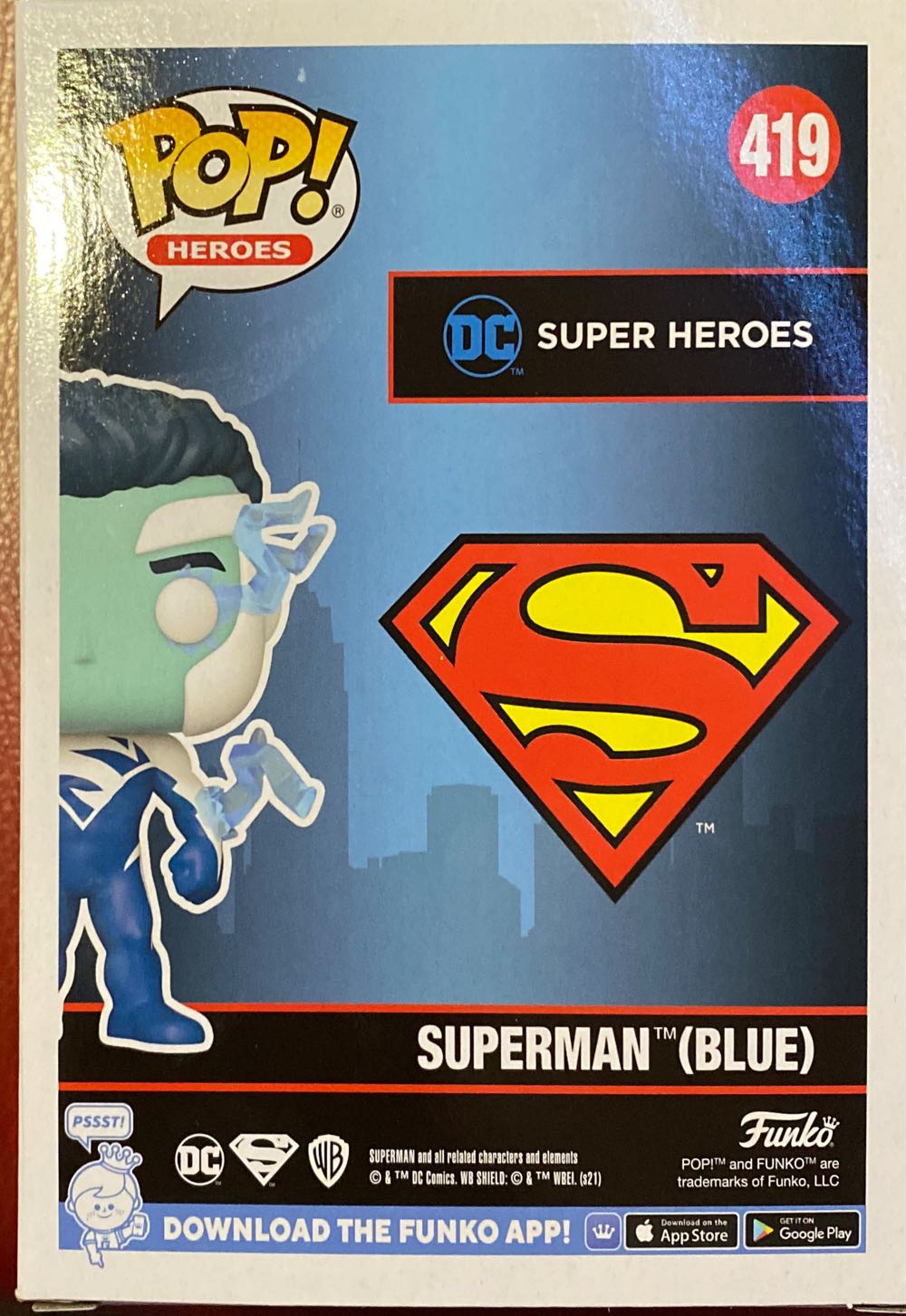 Funko Pop Superman Blue #419 - DC Universe vinyl figure collectible - Main Image 3
