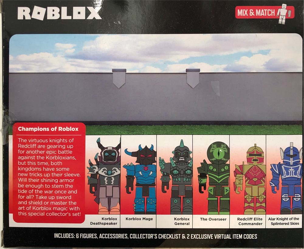 Roblox Action Collection Champions Of Roblox 15th Anniversary Gold Six Figure Pack Includes Exclusive Virtual Item  vinyl figure collectible [Barcode 191726405399] - Main Image 3