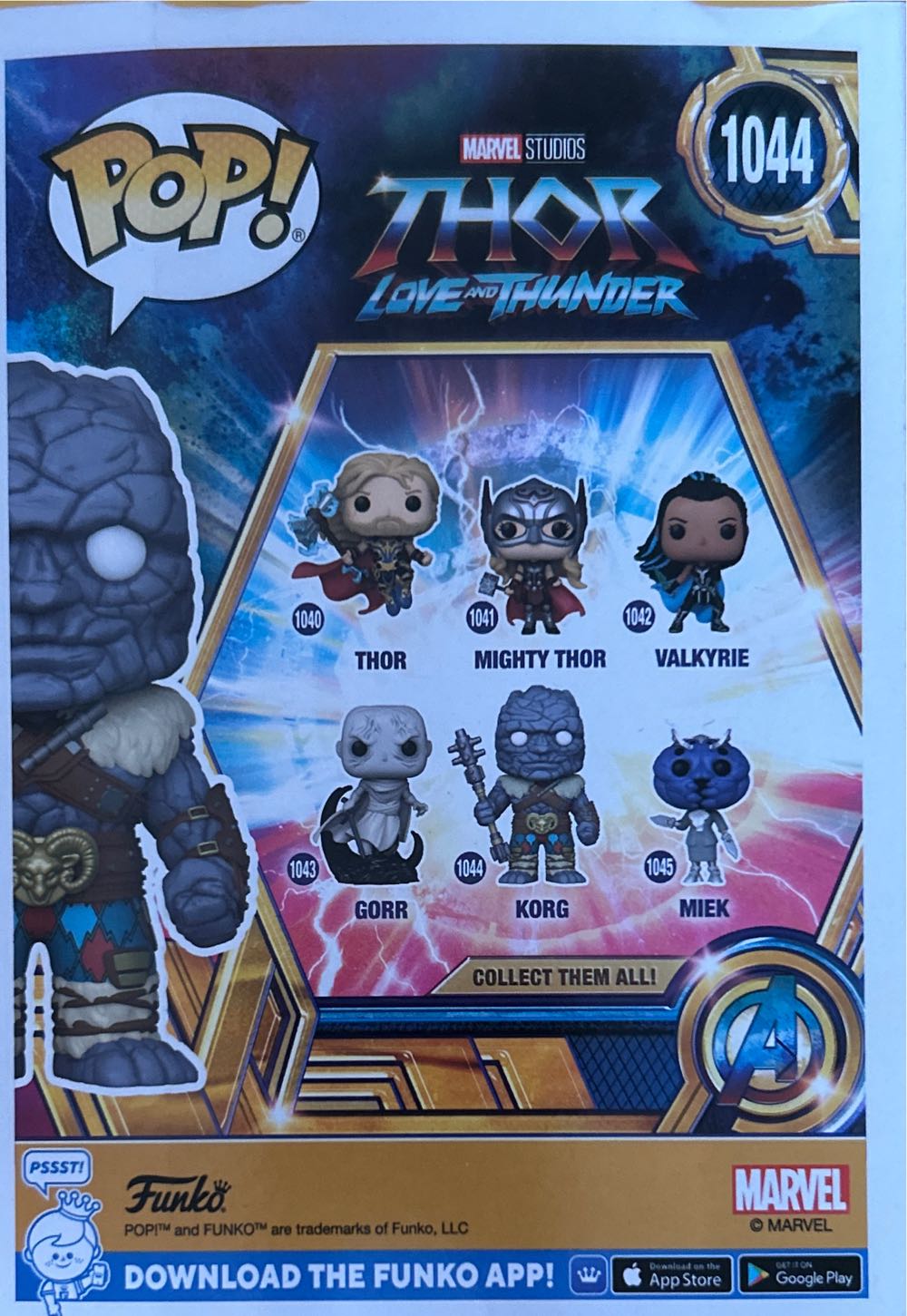 #1044 MARVEL: Thor Love And Thunder: Korg - Thor vinyl figure collectible [Barcode 889698624251] - Main Image 3