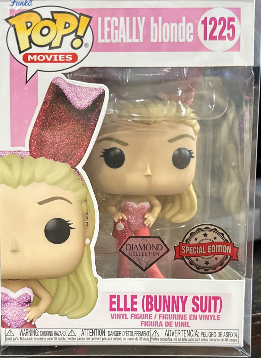 Funko Pop! Legally Blonde: Elle Woods Bunny Diamond Glitter # Exclusive - Funko vinyl figure collectible [Barcode 889698588034] - Main Image 3