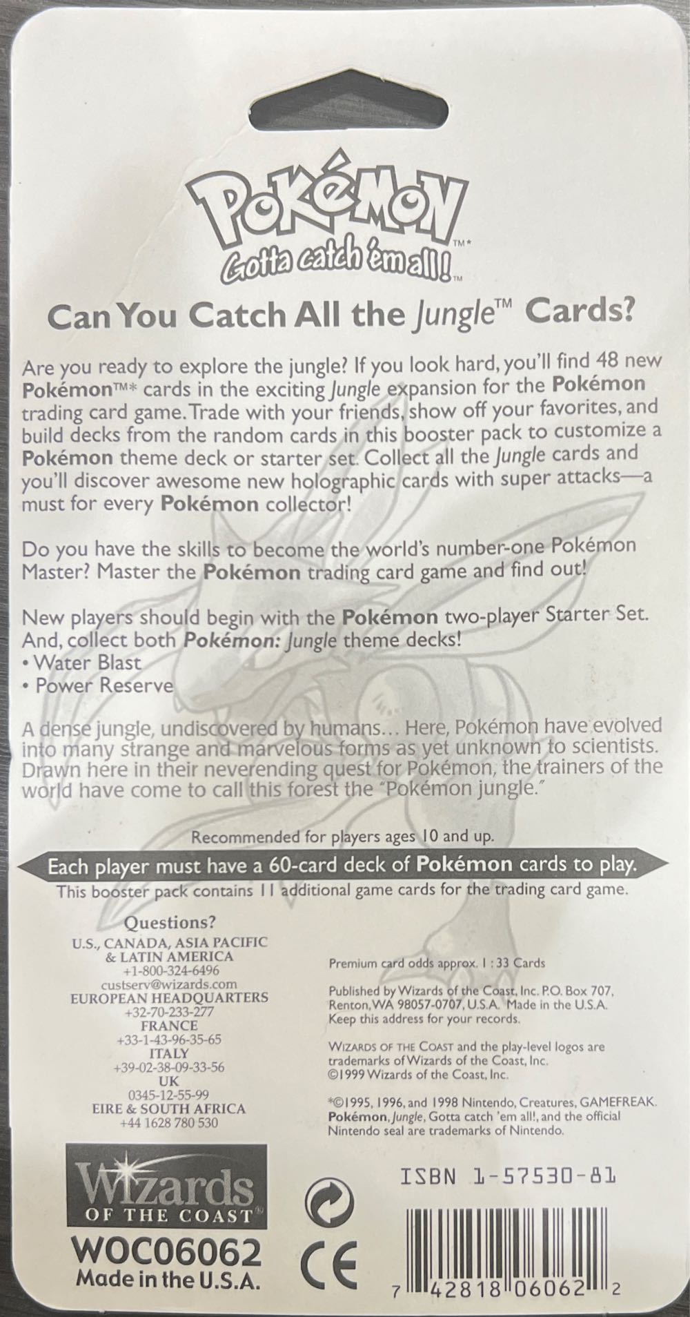 Scyther Art Sealed Wizards Of The Coast Jungle Blister Pack - Pokémon vinyl figure collectible [Barcode 742818060622] - Main Image 2