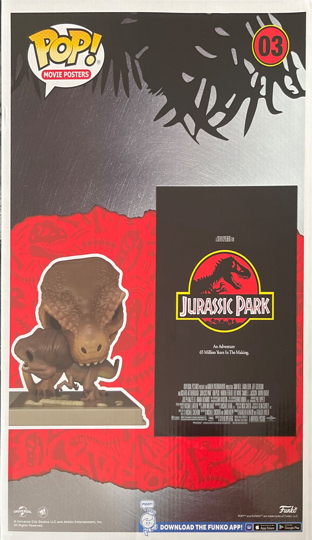 Jurassic Park Movie Poster: Tyrannosaurus Rex & Velociraptor - Jurassic Park vinyl figure collectible [Barcode 889698615037] - Main Image 2