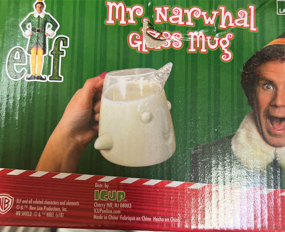 ELF/Mr. Narwhal Glass Mug - Elf vinyl figure collectible [Barcode 674449172026] - Main Image 2