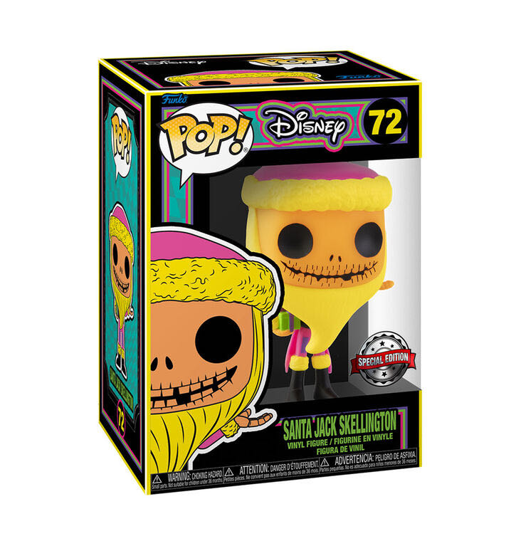 Santa Jack Skellington (Holiday, Black Light) #72 - The Nightmare Before Christmas vinyl figure collectible [Barcode 889698650021] - Main Image 2