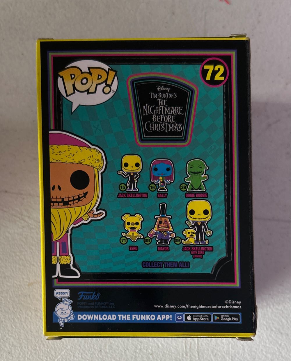 Santa Jack Skellington (Holiday, Black Light) #72 - The Nightmare Before Christmas vinyl figure collectible [Barcode 889698650021] - Main Image 3