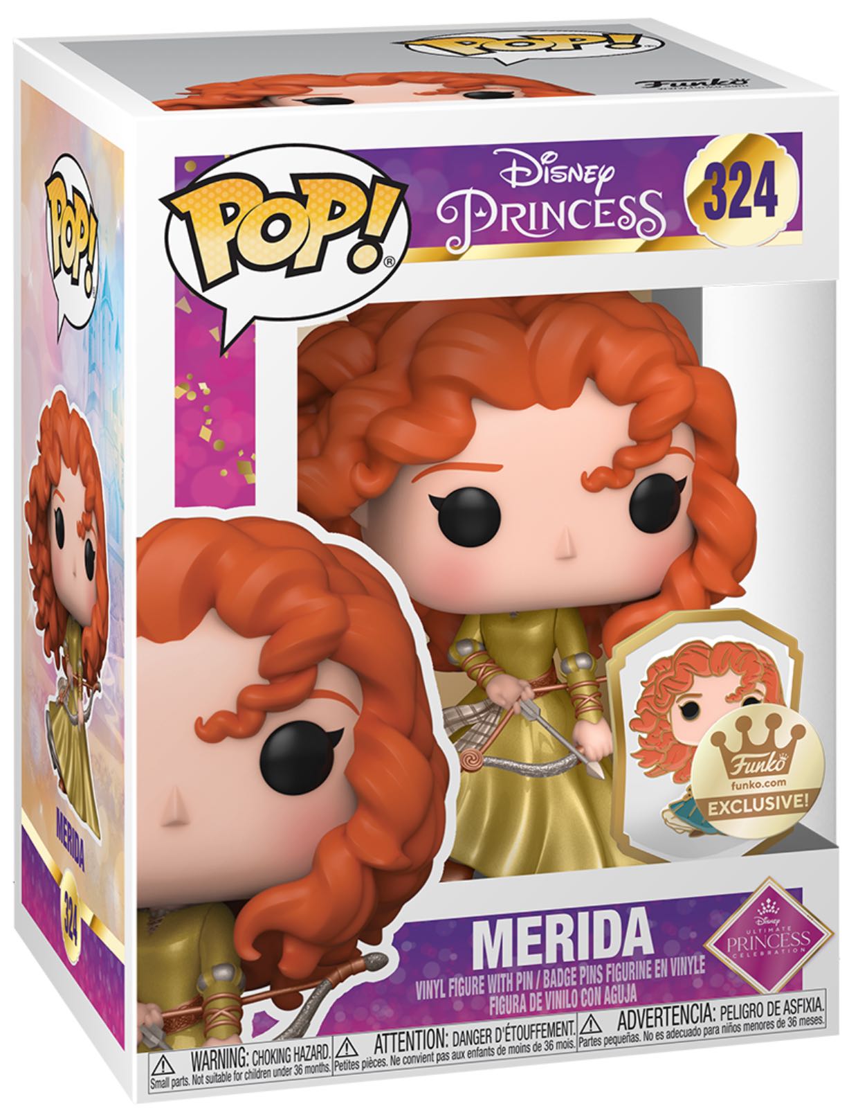 Merida w/ Pin #324 - Disney Princess vinyl figure collectible [Barcode 889698565943] - Main Image 3