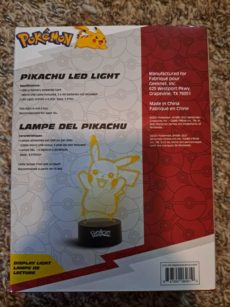Pikachu Led Light - Pokémon vinyl figure collectible [Barcode 847509064610] - Main Image 2