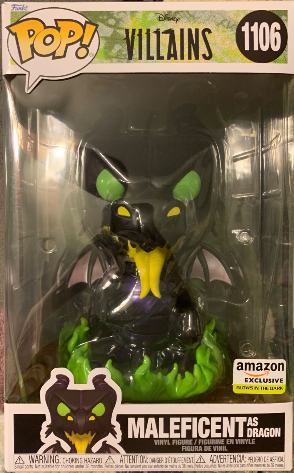 Funko Pop! Jumbo: Disney Maleficent Dragon Amazon Exclusive Glow In The Dark - Disney Villains vinyl figure collectible [Barcode 889698581721] - Main Image 2