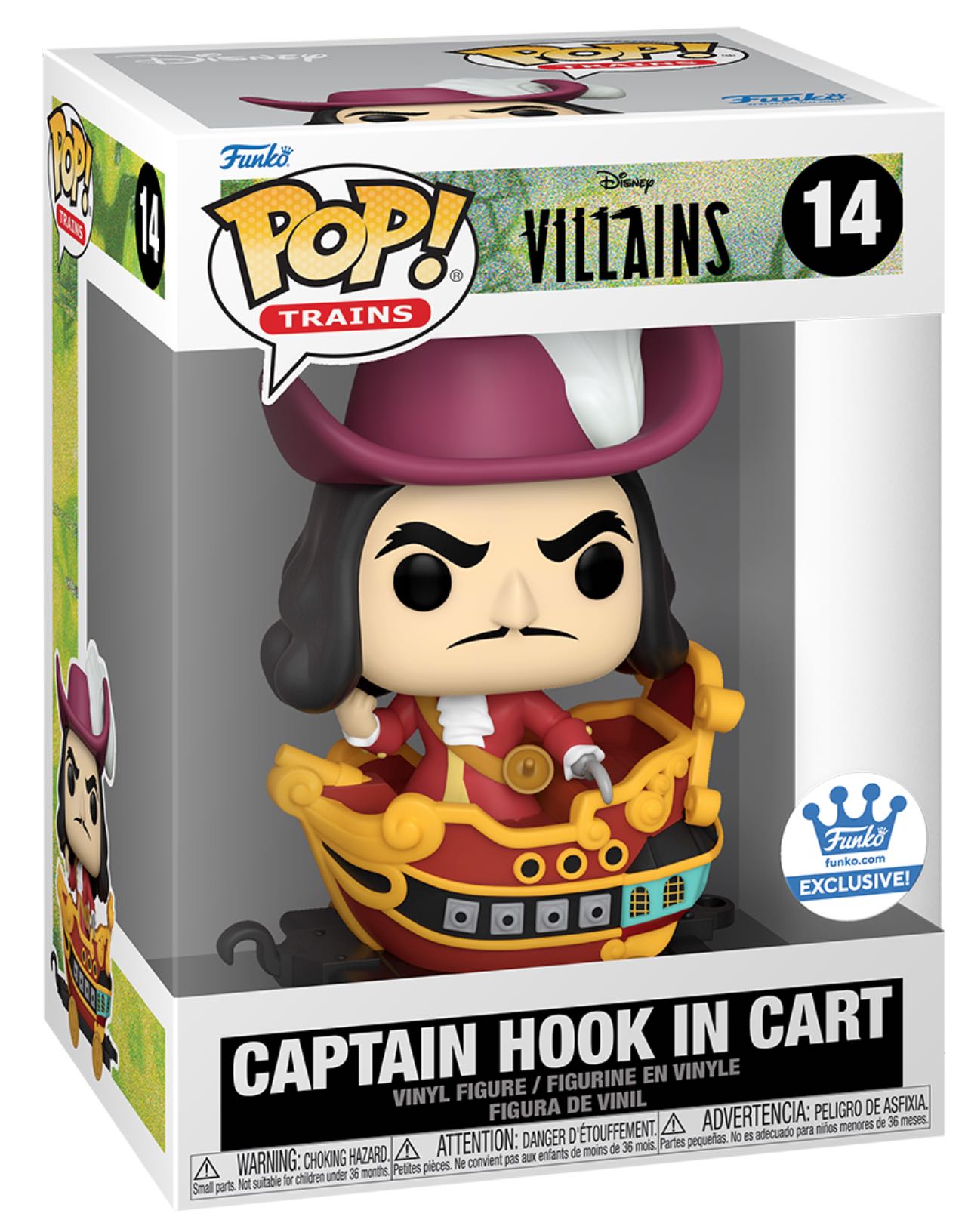 Captain Hook In Cart - 14 - Disney Villains - Exclusive -  Funko Pop Trains - Disney Villains vinyl figure collectible [Barcode 889698650922] - Main Image 2
