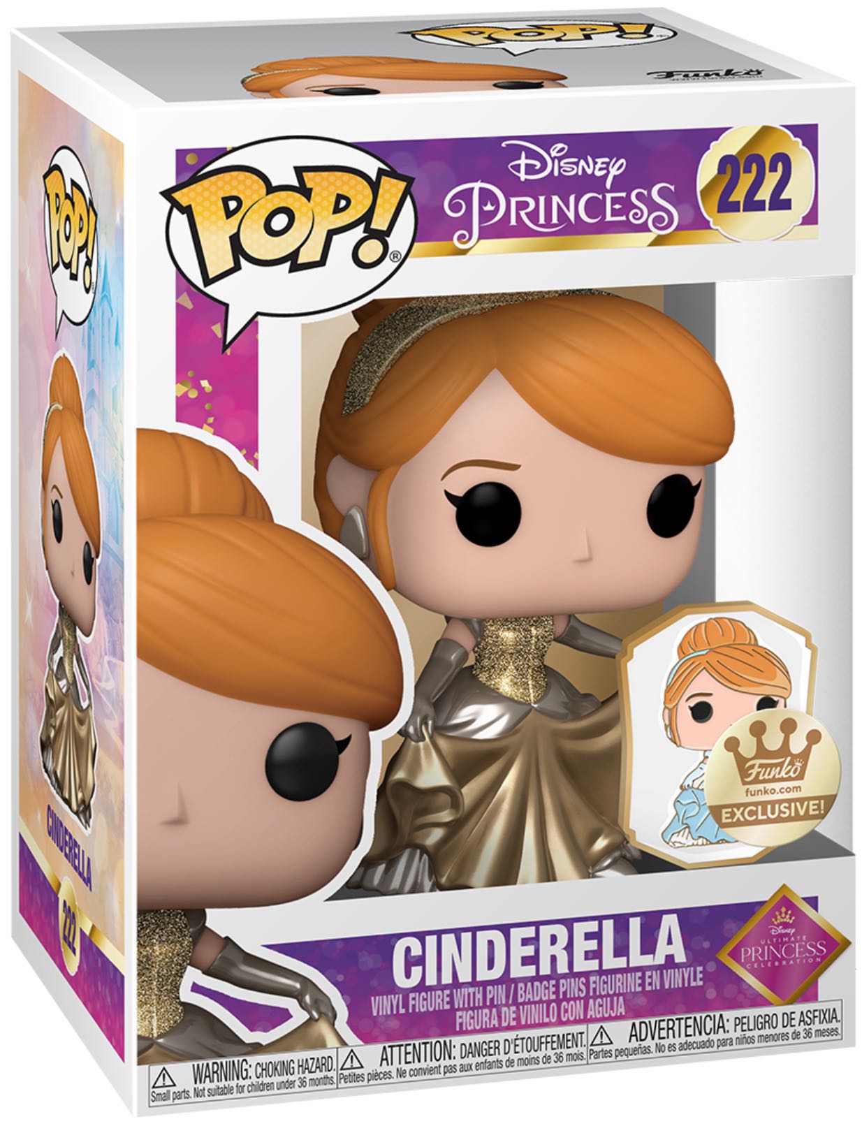 Cinderella w/ Pin - Disney Princess vinyl figure collectible [Barcode 889698565738] - Main Image 3