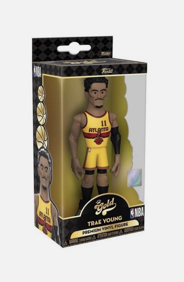 Trae Young  - NBA - “5” FUNKOPOP - (CHASE) Funko Premium Vinyl Gold - NBA vinyl figure collectible [Barcode 889698593830] - Main Image 2
