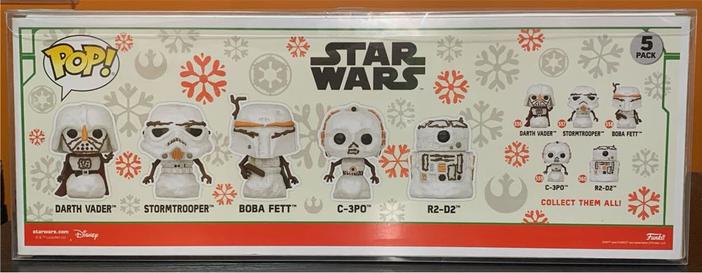5- Pack Darth Vader / Stormtrooper / Boba Fett / C-3PO / R2-D2 - Star Wars vinyl figure collectible [Barcode 889698663465] - Main Image 3
