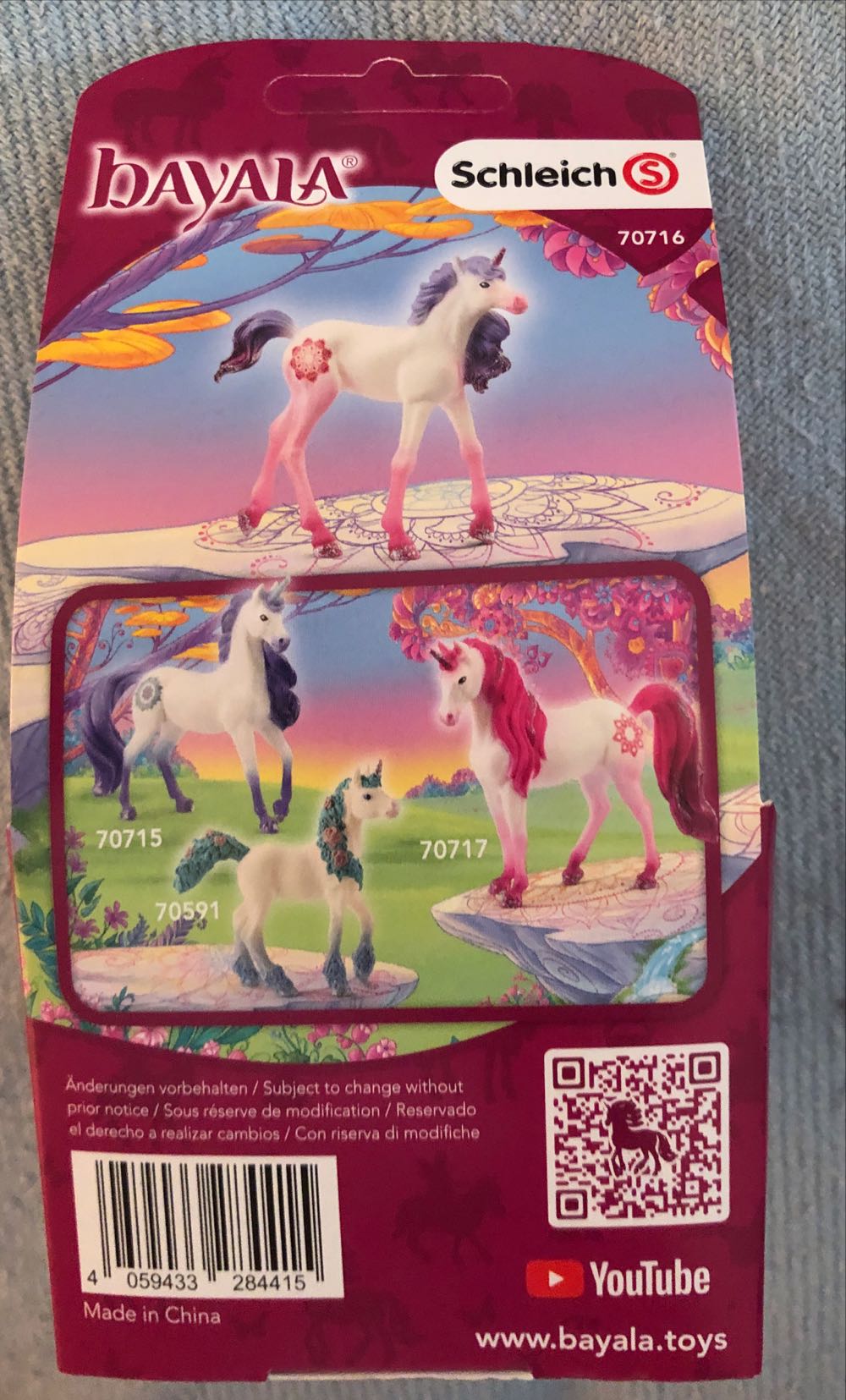 Schleich Bayala Unicorn Toys For Girls And Boys Mandala Unicorn Foal Toy Figurine Pink And Purple Ages 5  vinyl figure collectible [Barcode 4059433284415] - Main Image 3