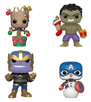 Marvel -4 Pack- (Hulk / Groot / Cap Snowman / Thanos)  vinyl figure collectible [Barcode 889698517966] - Main Image 3