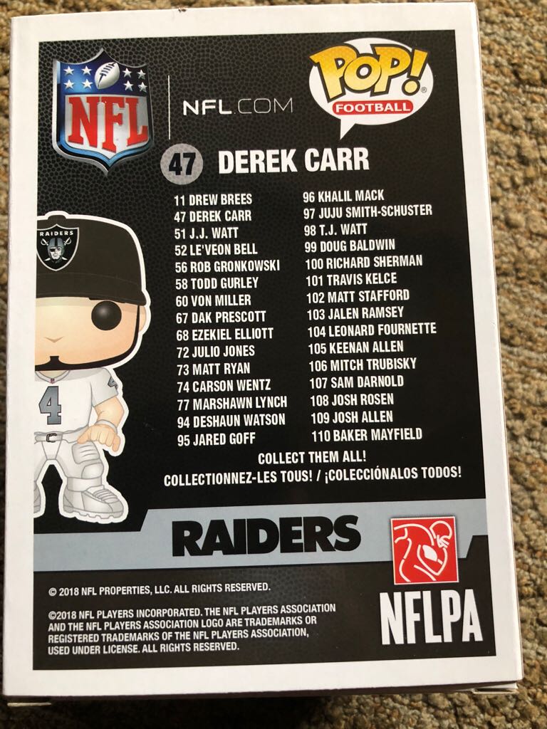 Derek Carr  vinyl figure collectible [Barcode 889698317283] - Main Image 2