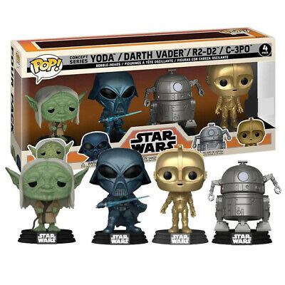 Yoda / Darth Vader / R2-D2 / C-3PO (Concept Series) (4 Pack) - Star Wars vinyl figure collectible [Barcode 889698588683] - Main Image 2