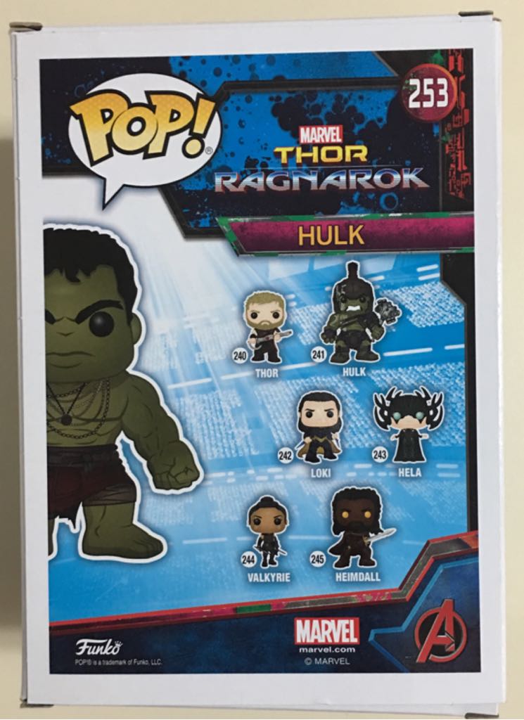 #253 Marvel: Thor Ragnarok: Hulk (2017 Funko Fall Convention Exclusive) - Marvel Universe vinyl figure collectible [Barcode 889698208154] - Main Image 2