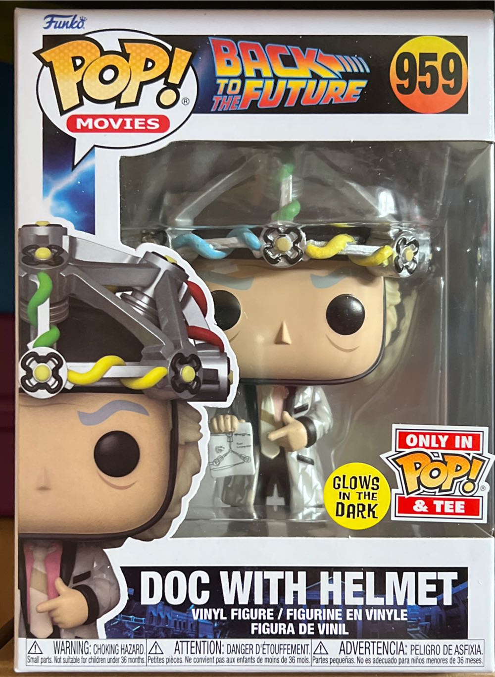 Funko Pop! & Tee: Back To The Future Doc With Helmet Adult L  vinyl figure collectible [Barcode 889698635882] - Main Image 2