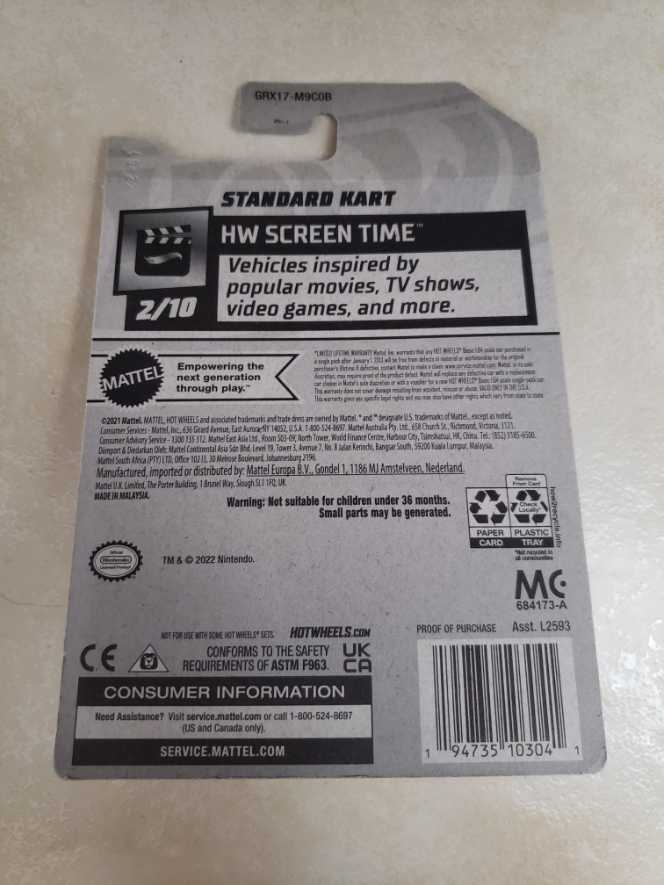 Hot Wheels Standard Kart HW Screen Time MarioKart  vinyl figure collectible [Barcode 194735103041] - Main Image 2