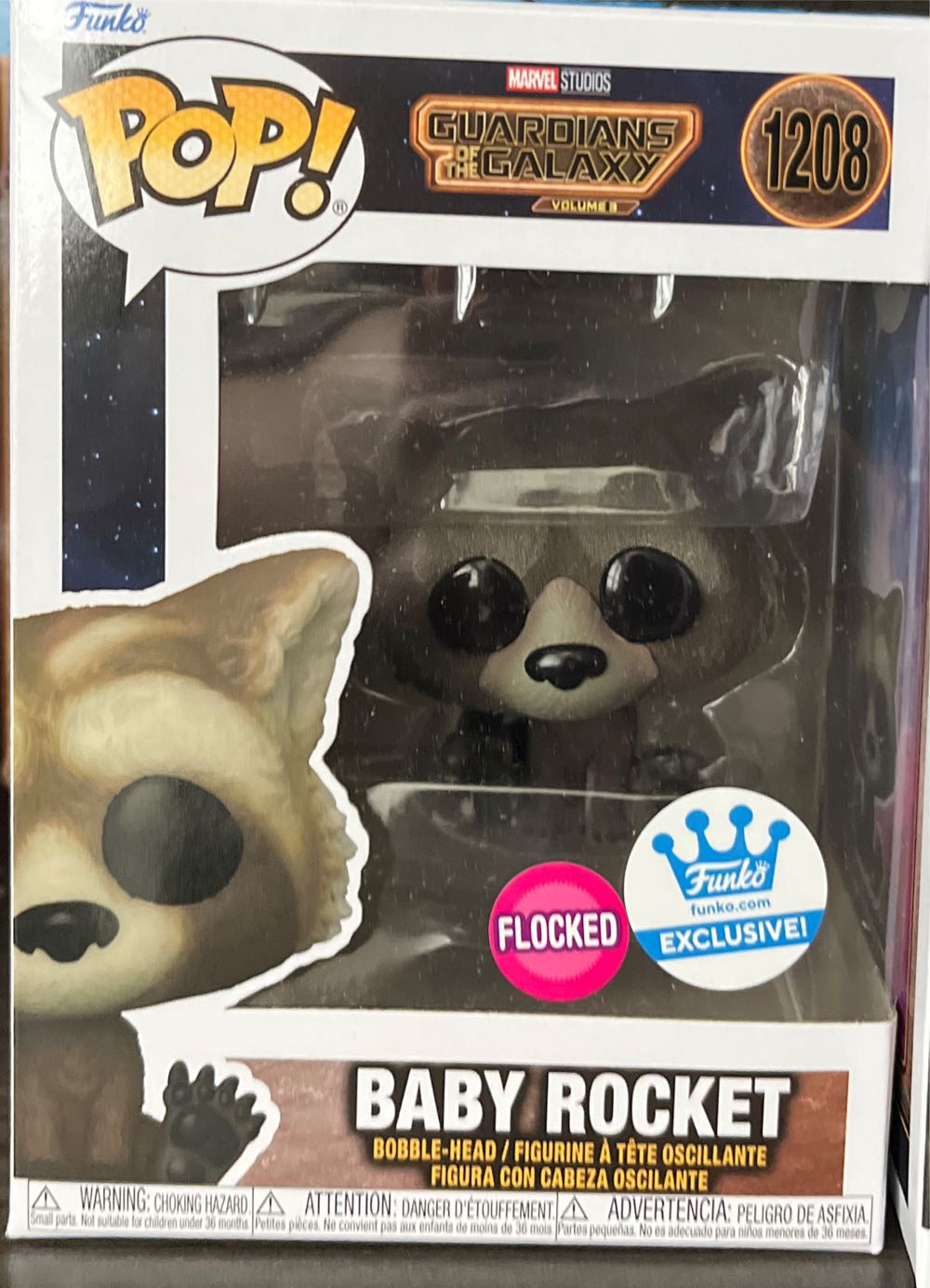 Baby Rocket (Flocked) $23 - Guardians of the Galaxy vinyl figure collectible [Barcode 889698692236] - Main Image 1